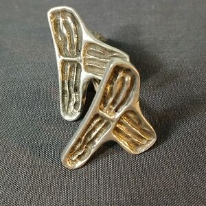 Vintage R.Larin Brutalist Pewter Cufflinks